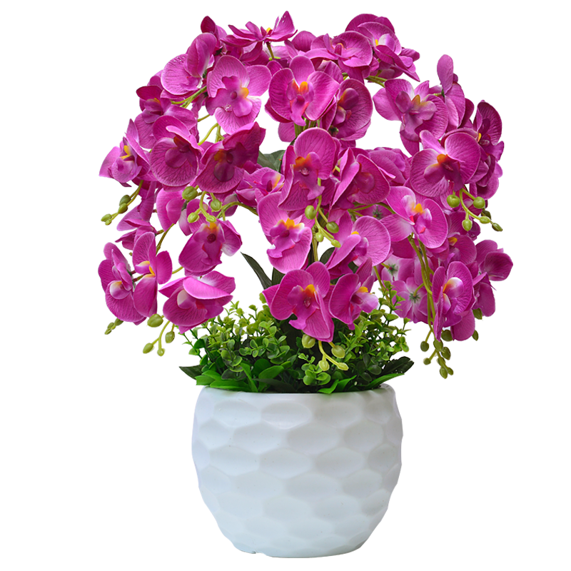仿真花套装蝴蝶兰花假花盆栽客厅电视柜装饰花客厅室内摆件塑料花,淘宝优惠券,粉丝福利购,淘宝优惠卷