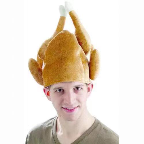 Stuffed Christmas Turkey Hat Adult Xmas Novelty Fancy Dress - 图1