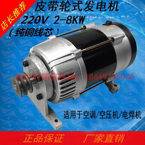 皮带轮发电机交流220V/3/5/8/10KW电球电滚全铜小型发电机永动机 - 图0