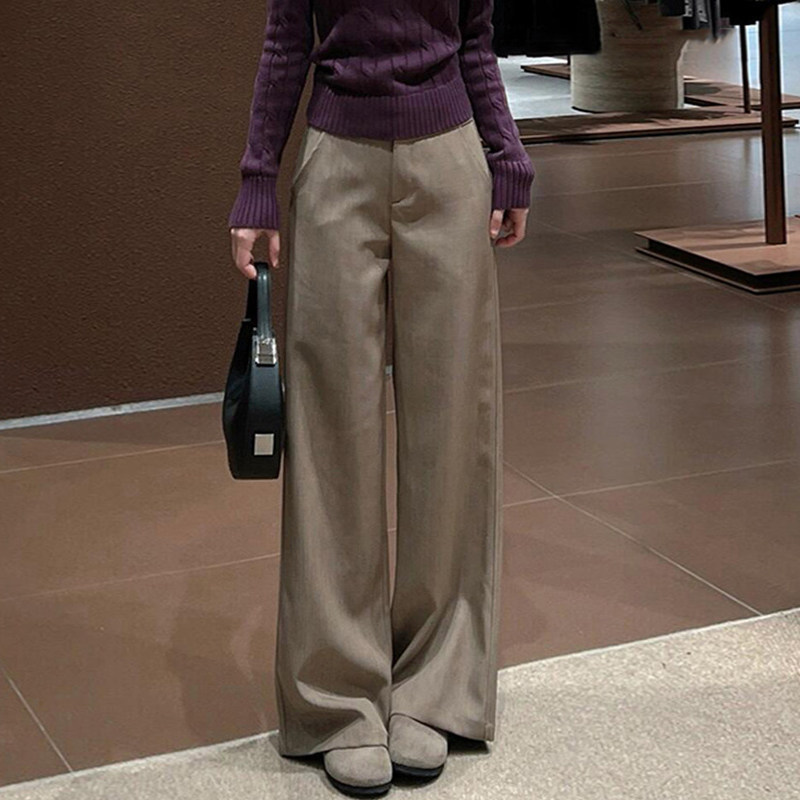 直筒西装阔腿裤女大码春季2026新款胖mm宽松显瘦梨型身材休闲长裤,淘宝优惠券,粉丝福利购,淘宝优惠卷