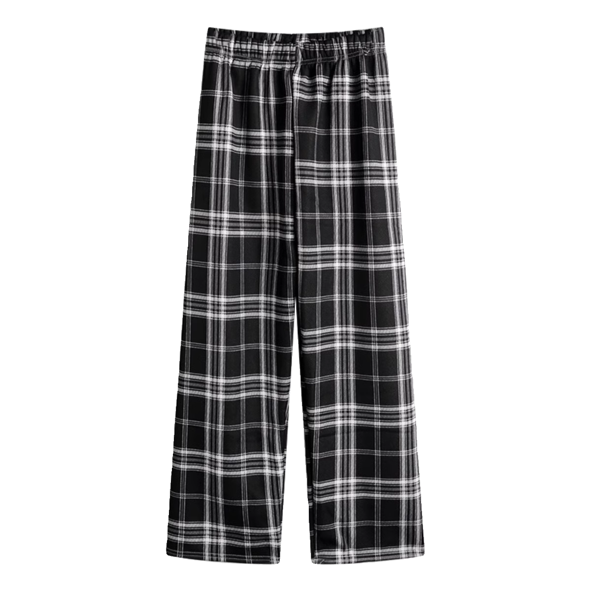 黑白格子直筒裤女大码秋冬加绒加厚胖mm高腰显瘦中长款休闲阔腿裤,淘宝优惠券,粉丝福利购,淘宝优惠卷