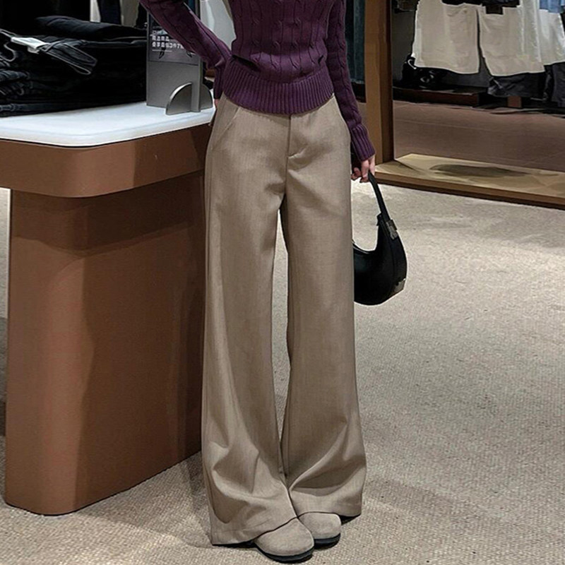 直筒西装阔腿裤女大码春季2026新款胖mm宽松显瘦梨型身材休闲长裤,淘宝优惠券,粉丝福利购,淘宝优惠卷