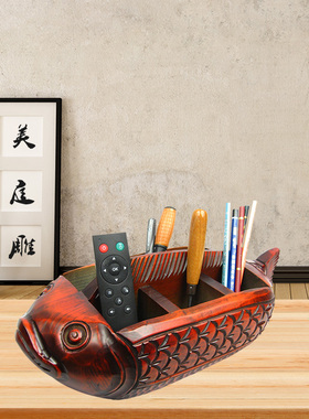 多格化妆品客厅桌面实木质遥控器家用创意杂物钥匙手机收纳盒摆件