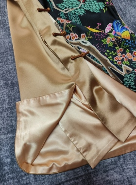 手工刺绣打籽绣新绣孤品马甲裙背心坎肩裙女