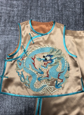 手工刺绣老绣孤品马甲裙背心坎肩半裙套装 女
