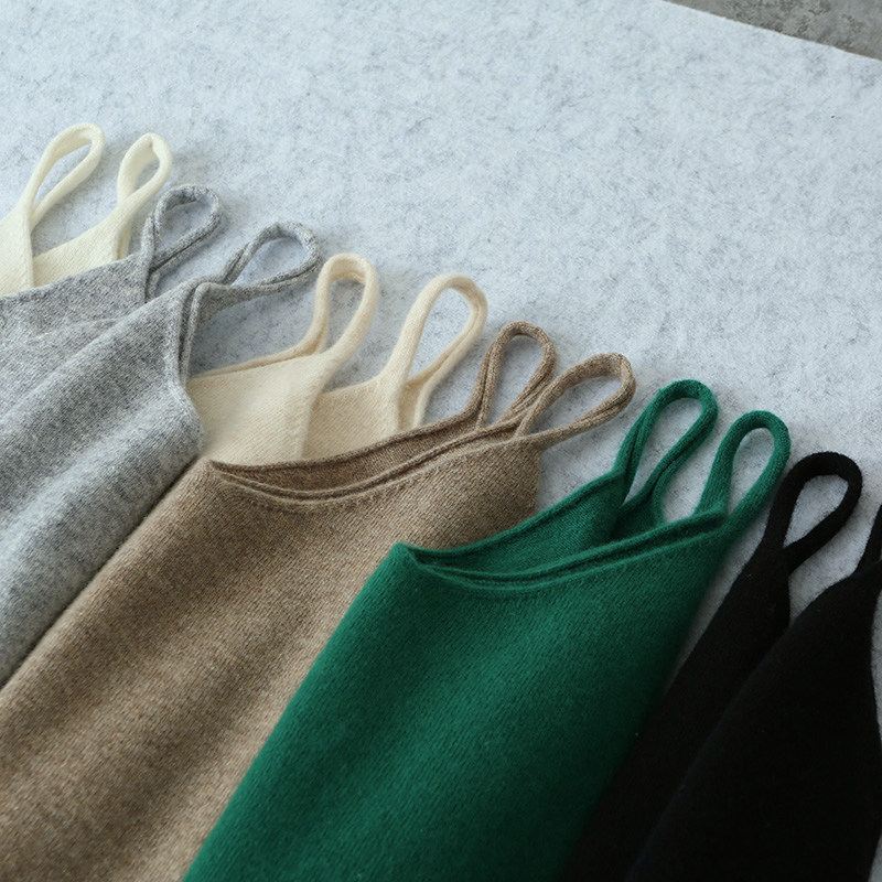 100%纯羊毛小吊带背心女V领短款无袖针织打底衫内搭贴身穿春秋冬,淘宝优惠券,粉丝福利购,淘宝优惠卷