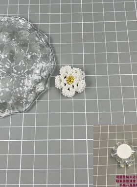 韩国重工串珠花朵黏贴鞋扣