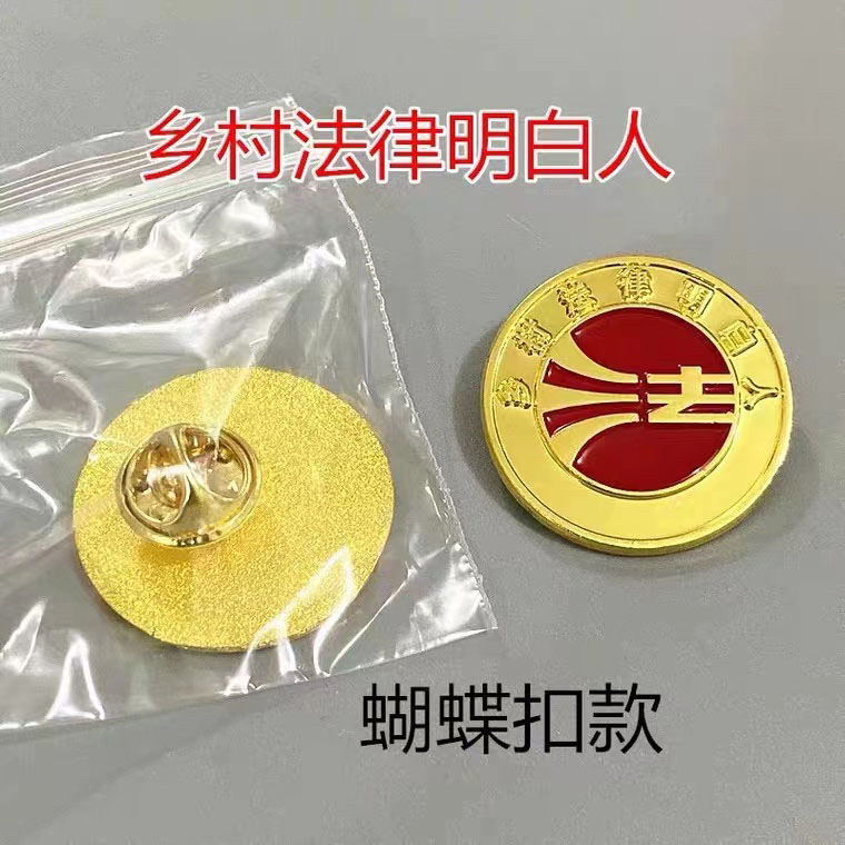 金属徽章乡村社区法律明白人订做logo证书个性班校徽胸章定制定做-图1