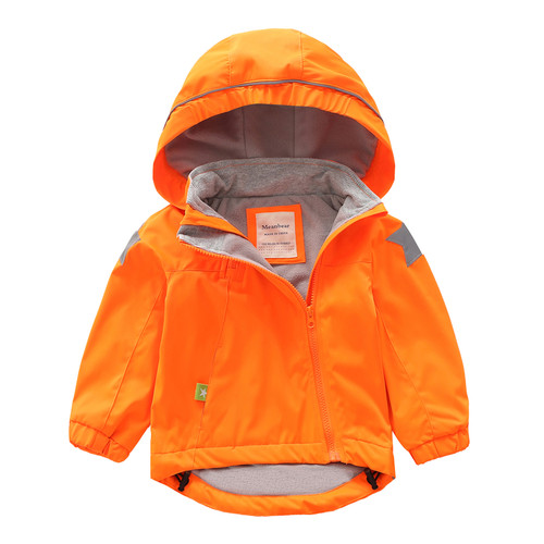 秋冬新款男女童摇粒绒防风儿童宝宝防水拉链外套连帽冲锋衣 - 图2