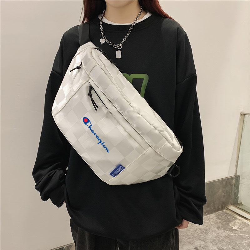 NY大容量运动胸包男女骑行NB腰包简约通勤上班旅行单肩斜挎包包AJ - 图0