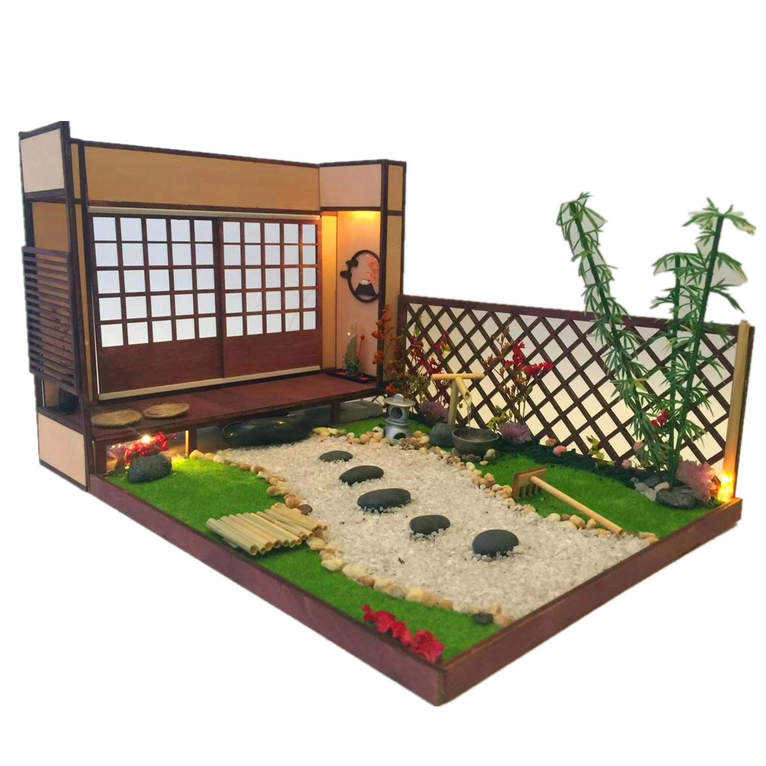 竹之庭gsc粘土人日式和风动漫手工庭院微缩场景模型ob11