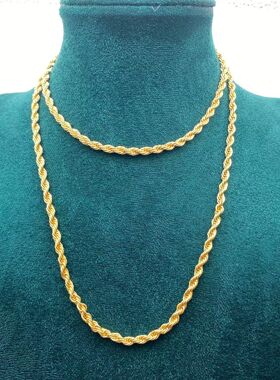 真金复古项链中古毛衣链