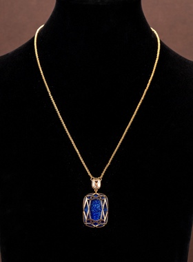 中古风复古宫廷风高级感复古镀真金项链锁骨链耳钉