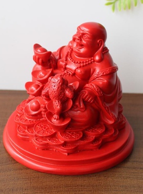 朱砂家居佛像工艺品摆件弥勒佛笑佛车载饰品汽车仪表盘装饰品
