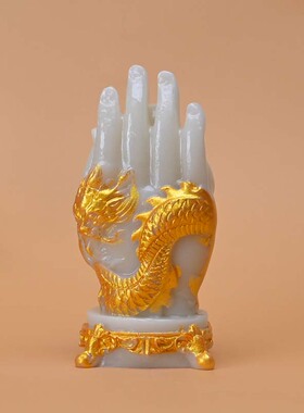 掌中弥勒佛大肚摆件笑佛夜光招财佛像供奉树脂工艺品