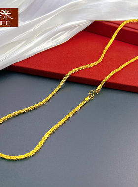 久不掉色镀24k黄金色男士项链