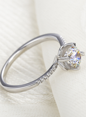 纯银幸运四叶草仿真生日礼物戒子