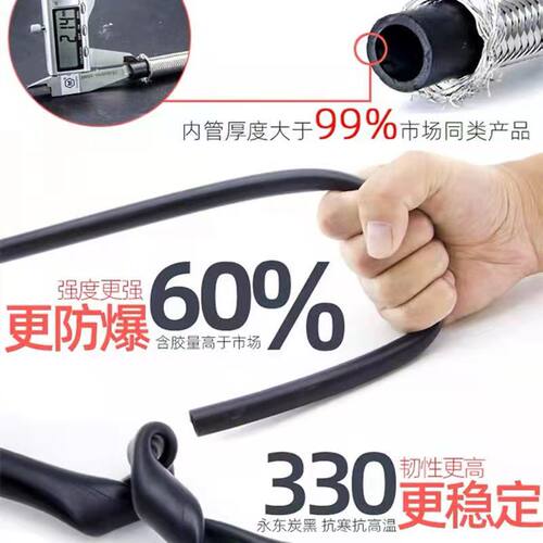 4分进水软管水管高压金属304不锈钢编织管防爆热水器出水管管子 - 图1