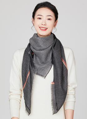 纯羊绒围巾大方巾女秋冬季围脖
