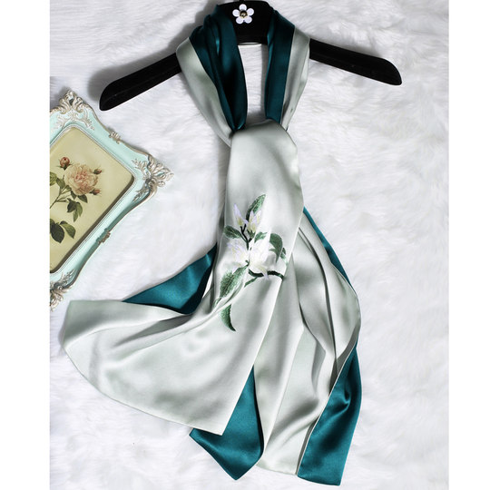 Silk Scarf Women's Spring and Autumn Versatile Handmade Suzhou Embroidery Silk Scarf