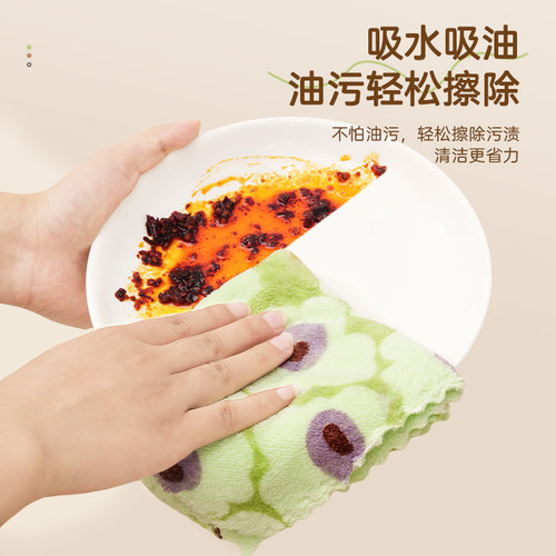 抹布吸水厨房专用洗碗布加厚耐磨不易掉毛毛巾家用清洁擦桌百洁布 - 图2