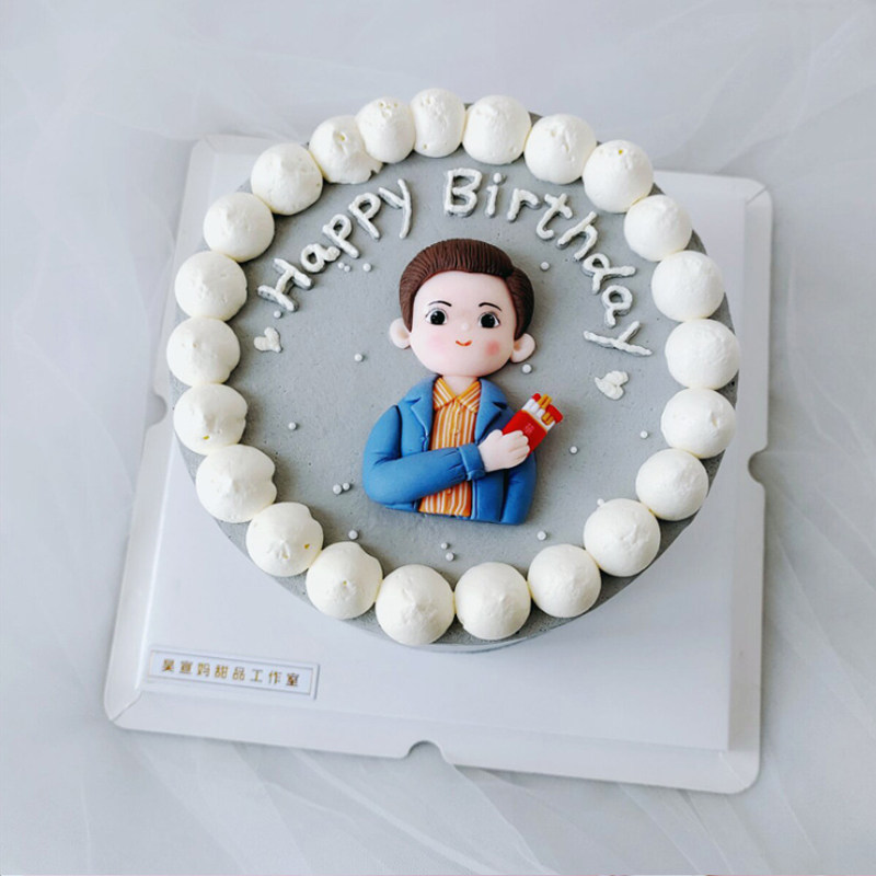 男神蛋糕装饰软陶华子哥摆件男士生日老板领导超人老爸烘焙插件