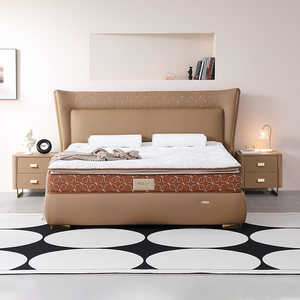 掌上明珠家居23年新款轻奢真皮床甜蜜1号祥瑞主卧排骨架1.8米软床