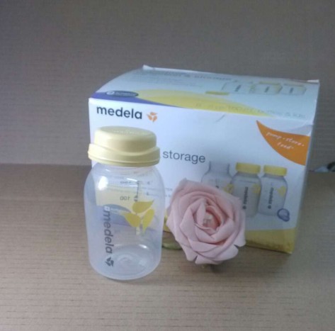 Medela美德乐配件母乳储奶瓶150ml一体盖250ml 可冷冻pp塑料奶瓶