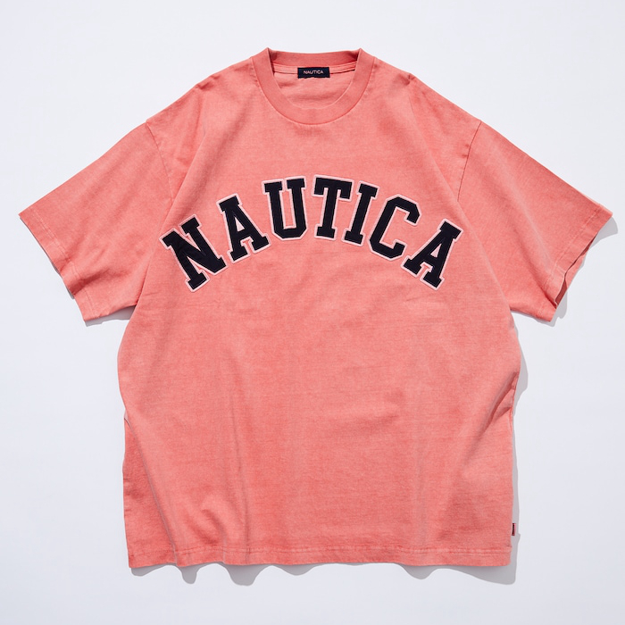 【NextVogue】NAUTICA PIGMENT DYED全棉水洗做旧字母圆领短袖T-图3