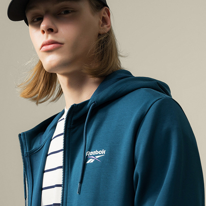 Reebok锐步官方26年新款男女网球风舒适百搭连帽针织夹克外套,淘宝优惠券,粉丝福利购,淘宝优惠卷