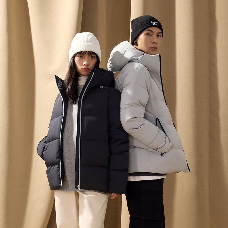 Reebok锐步官方秋冬男女款情侣款JKT保暖短款运动休闲时尚羽绒服