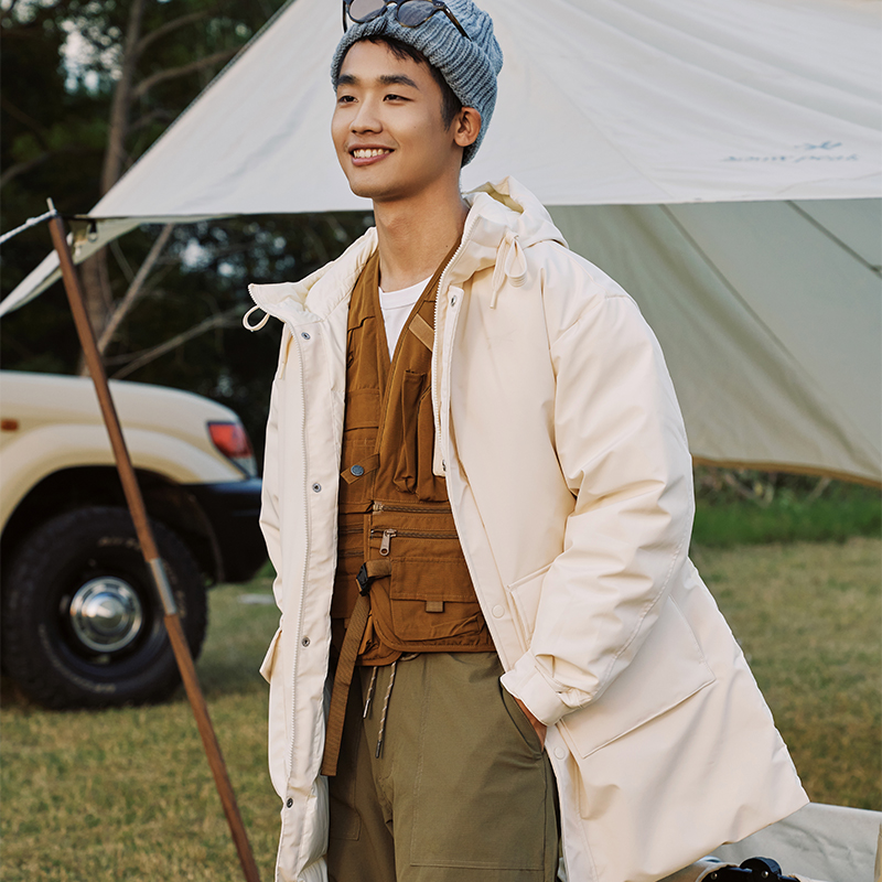 reebok官方情侣款纯色长款羽绒服 reebok运动羽绒服