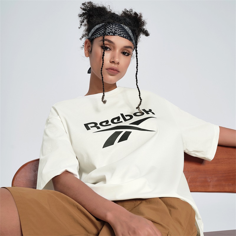 Reebok锐步官方24春新款男女情侣款基础LOGO经典百搭运动休闲T恤 - 图1