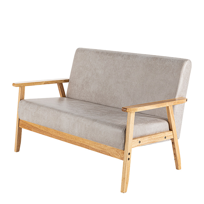 北欧小户型木沙发简约现代经济型卧室单人二人简易双人椅出租房用 - 图3