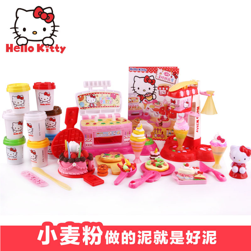 迪士尼HelloKitty女儿童小麦泥蛋糕甜品屋橡皮泥彩泥美食工坊礼物