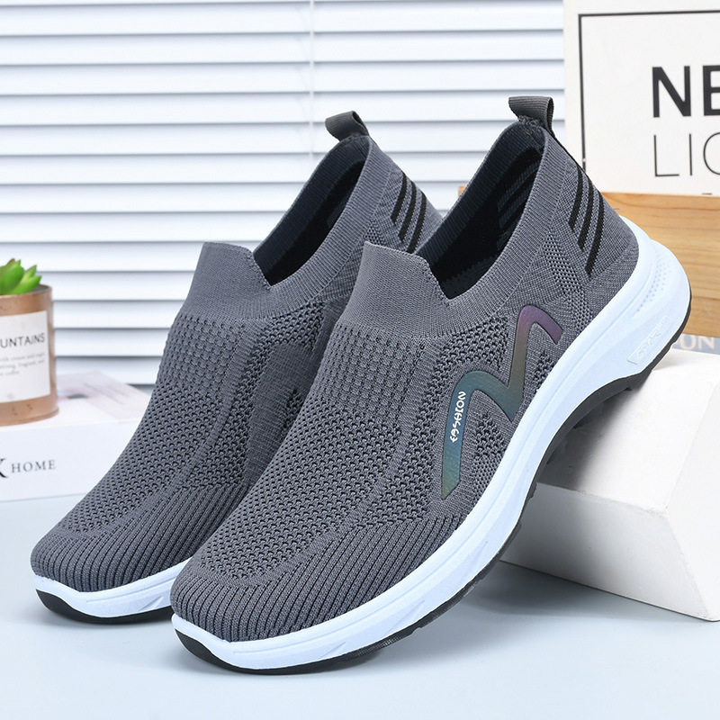 休闲鞋男春秋新款老北京布鞋软底一脚蹬男鞋时尚轻便不累脚健步 - 图0