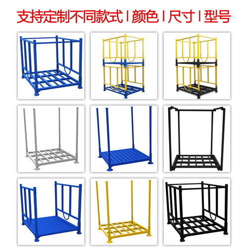 堆垛架仓库冷库巧固架重型布料折叠货架仓储金属架子插管托盘钢制 - 图1