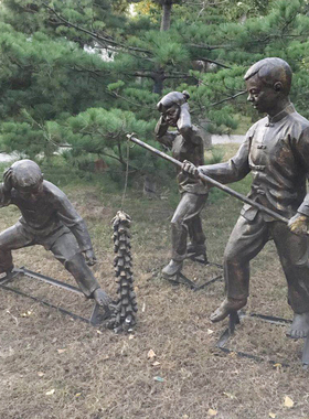 商业街景观雕塑下象棋人物摆件