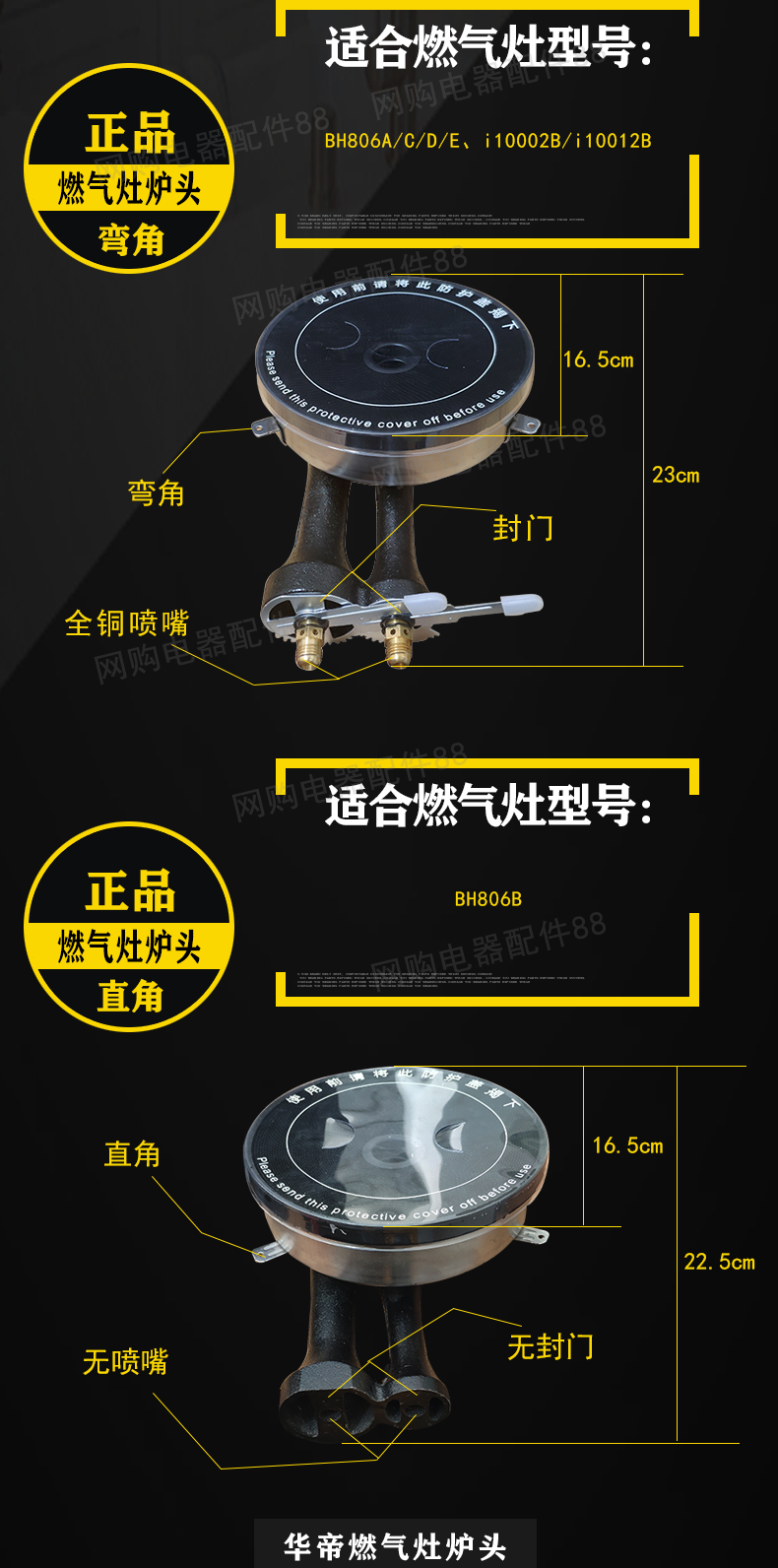 适用华帝BH806A/B/C/D/E i10002B/i10012B聚能灶燃烧器燃气灶炉头 - 图1