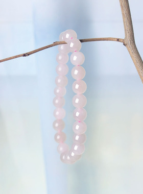 青之钰和田玉藕粉圆珠单圈手串