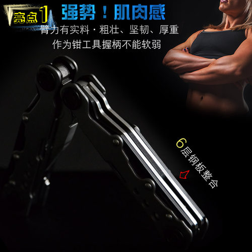 新款多功能钳子全钢便携随身EDC折叠小刀钳扳手钳户外野营工具钳 - 图0