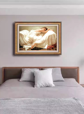 背景卧室床头装饰画防水正品油画
