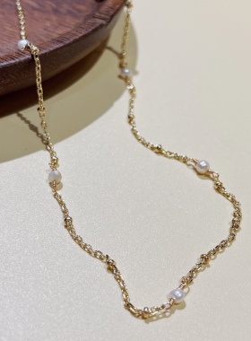 铜合金项链7in【金满堂】青春叠戴彩色时尚气质少女简约锁骨INS