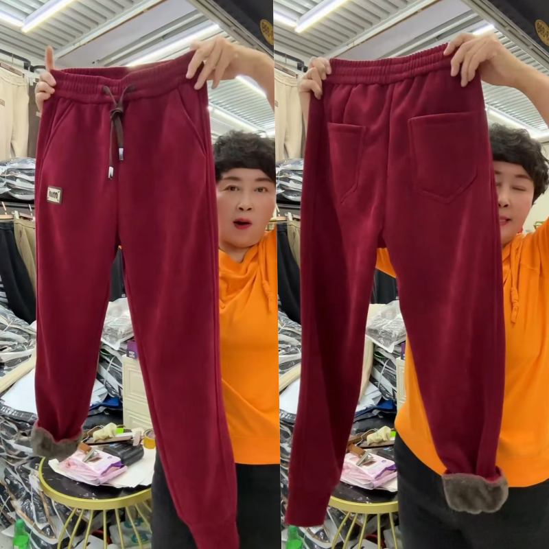 羊羔毛绒裤子女冬季新款高腰百搭加厚卫裤保暖显瘦百搭休闲萝卜裤,淘宝优惠券,粉丝福利购,淘宝优惠卷