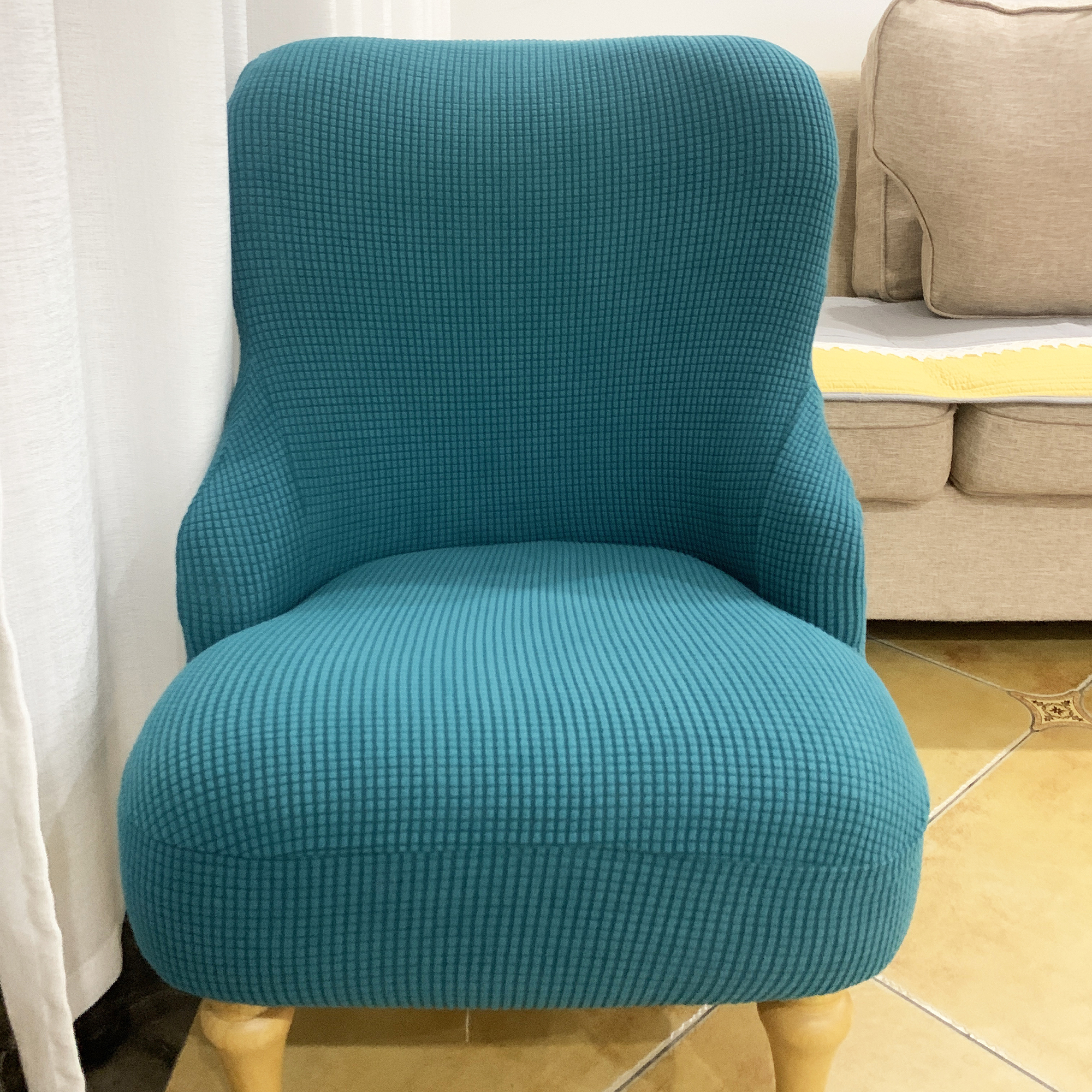 定制沙发套异形弹力餐椅套圆弧凳罩座垫套北欧风防尘盖布厂家直销 - 图3