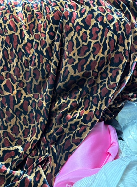 桑蚕丝豹纹真丝绒家居服布料服装衣服裤子面料底布百分百桑蚕丝
