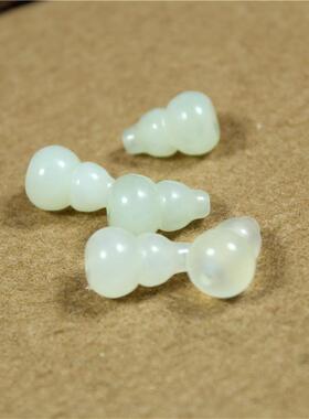 天然玉石岫玉小葫芦福禄手工饰品佛珠手链配饰挂件吊坠半成品摆件