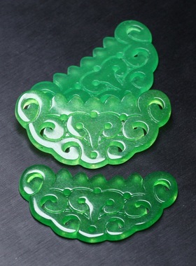 31x51mm干青镂空如意莲花牌花片 DIY古风璎珞压襟配饰