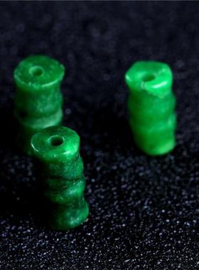 新款翡翠干青铁龙生半成品饰品玉石配饰竹节高高手串项链摆件抛光