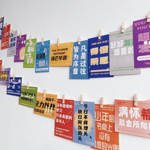 ins风照片墙麻绳木头夹子房间教室布置相片展示墙贴卡片装饰海报 - 图2
